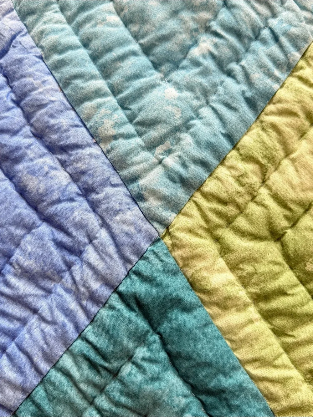 Vintage Pastel Patchwork Cotton  Queen Quilt – 85” x 90”